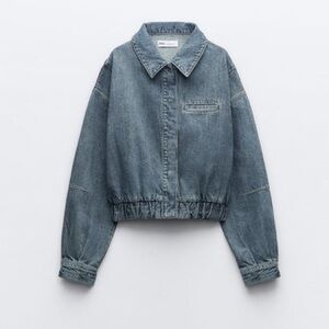 Zara Denim Bomber Jacket